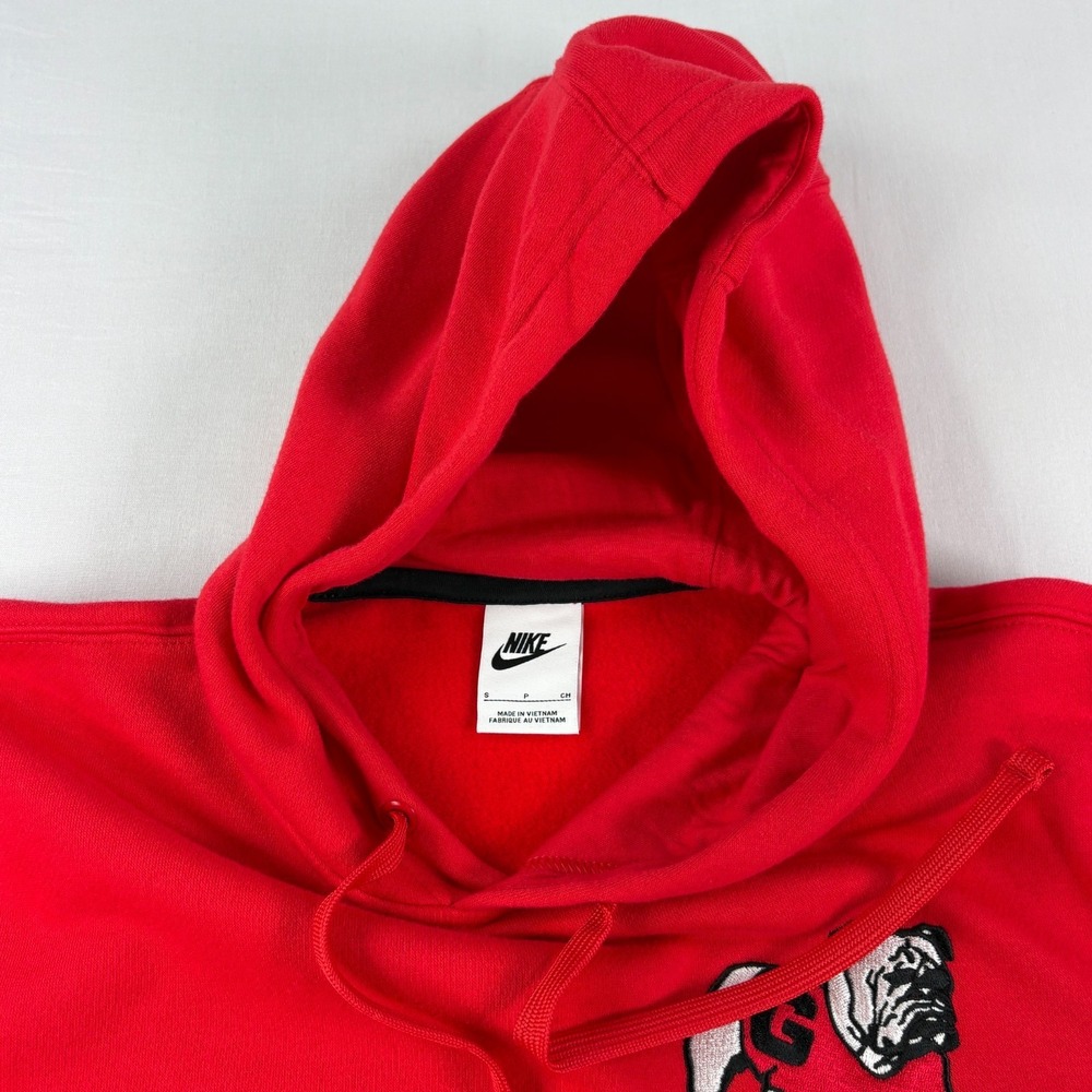 Georgia Bulldogs Hoodie Mens Small Red Nike Pullover Big Logo Sweatshirt NCAA - Picture 4 of 10